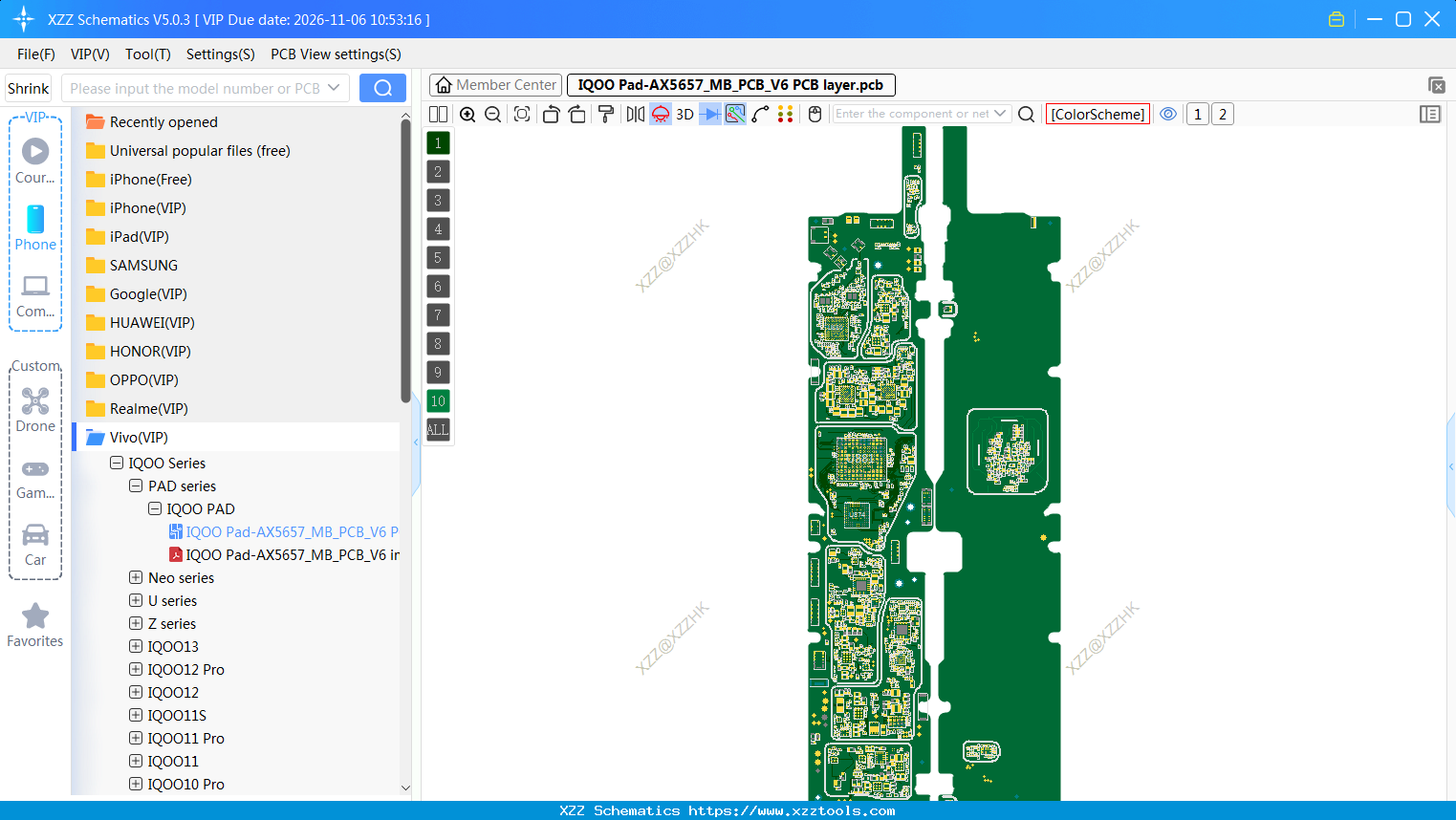 IQOO Pad-AX5657_MB_PCB_V6 PCB Layer